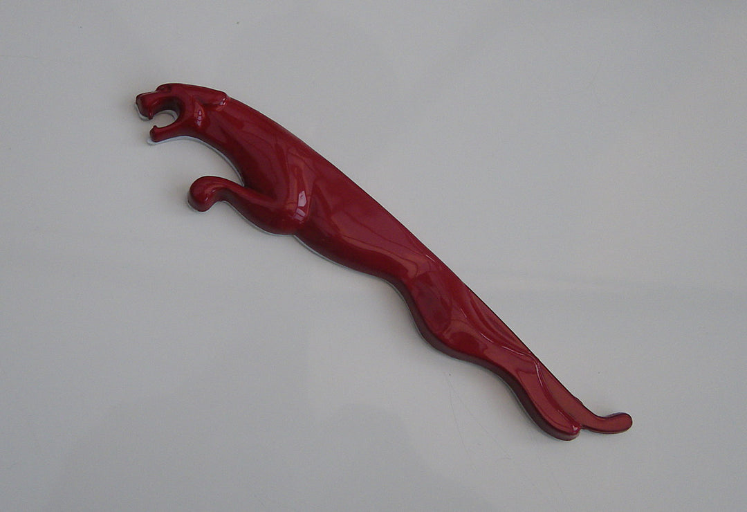 Jaguar Leaper Leaping Cat New Superb Chrome Alloy Badge 16cm Emblem Red